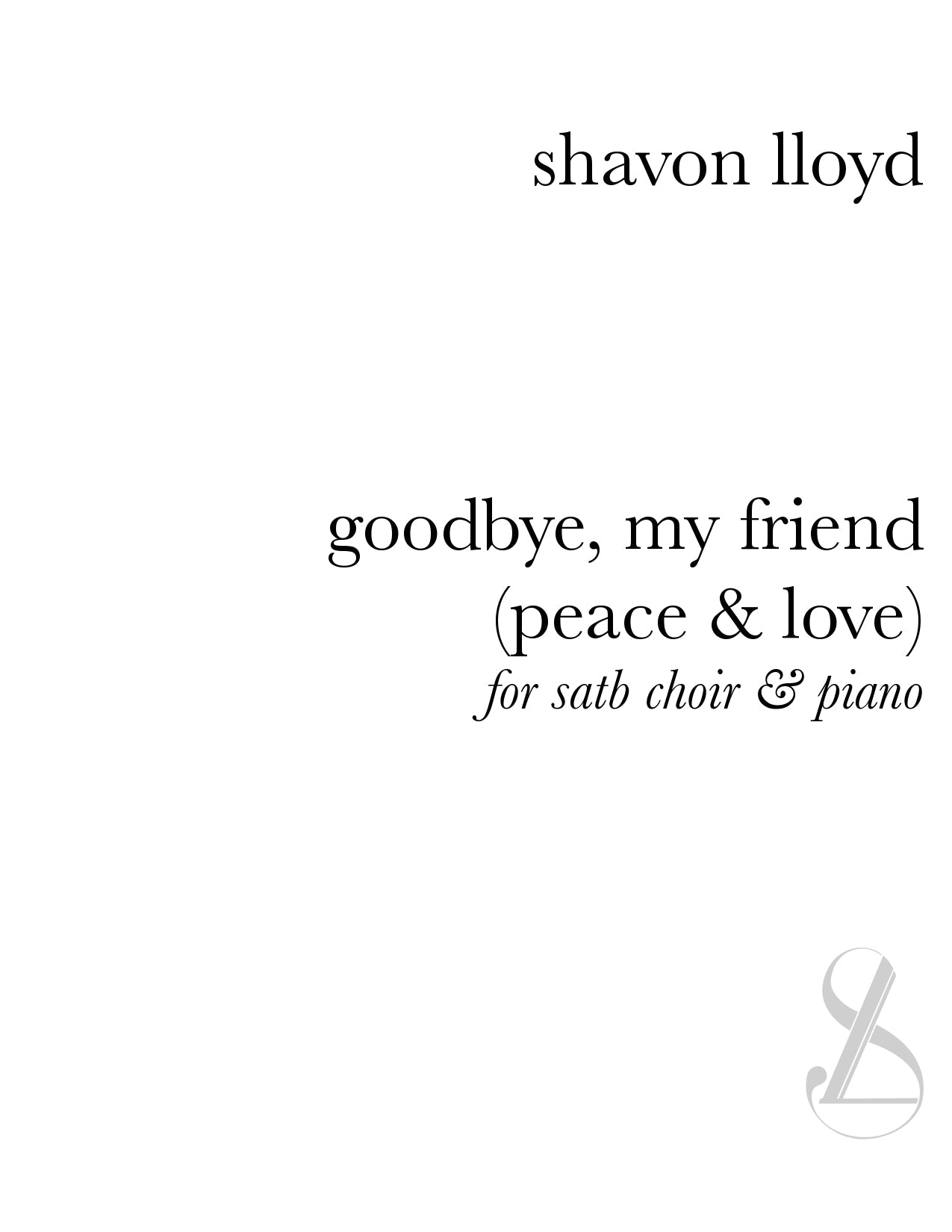 Goodbye My Friend sheet music cover
